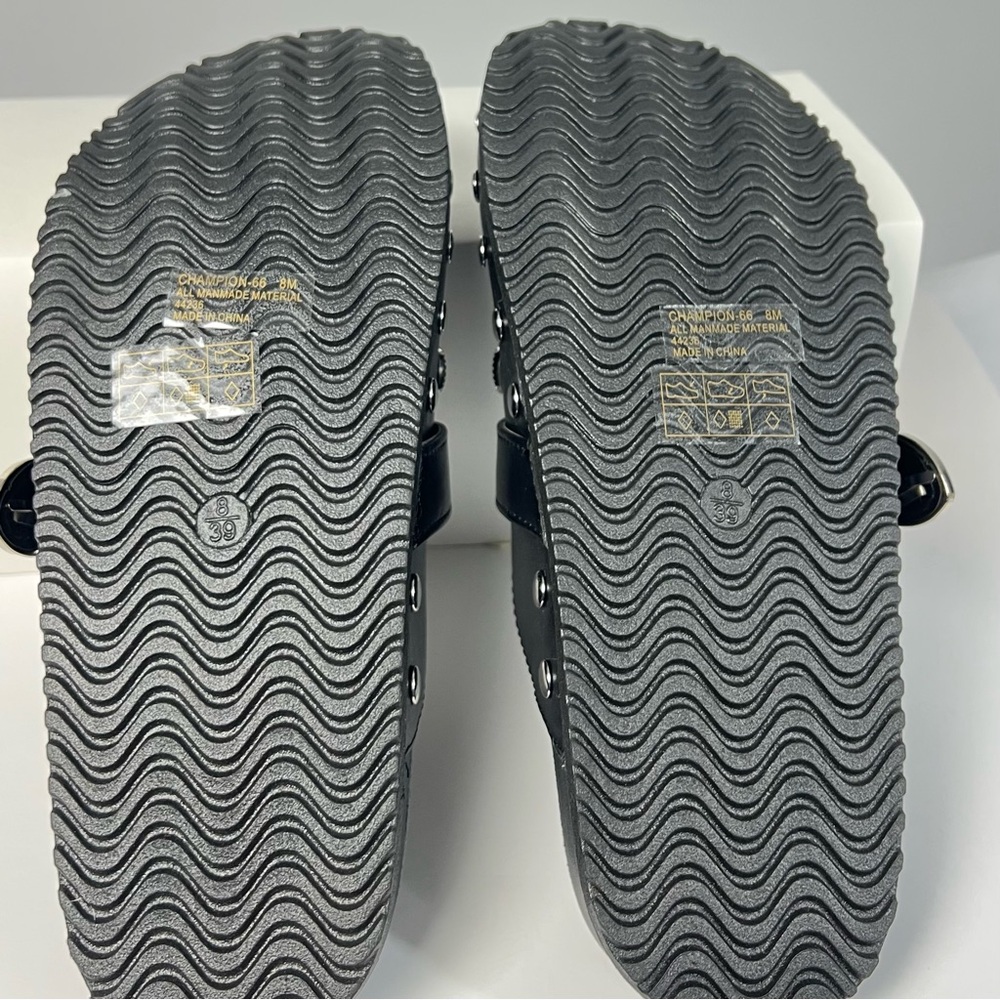 BAMBOO Black Mules with Silver Studs - Picture 3 of 3